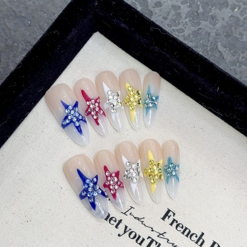 Fashion Medium Handmade Press-On Nails For Women BVNM-112