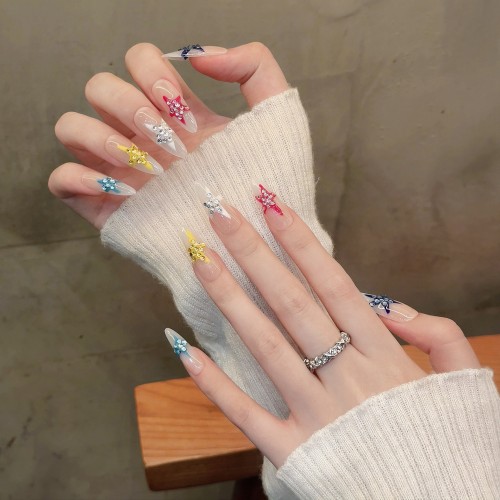 Fashion Medium Handmade Press-On Nails For Women BVNM-112