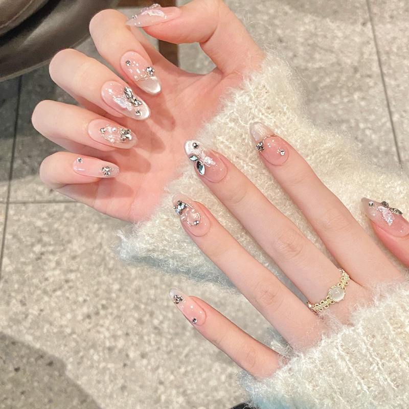 Fashion Medium Handmade Press-On Nails For Women BVNM-12 