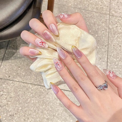 Fashion Medium Handmade Press-On Nails For Women BVNM-13