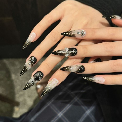 Fashion Medium Handmade Press-On Nails For Women BVNM-20