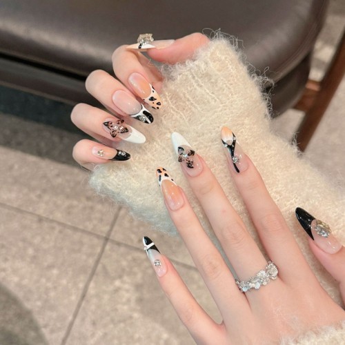 Fashion Medium Handmade Press-On Nails For Women BVNM-24