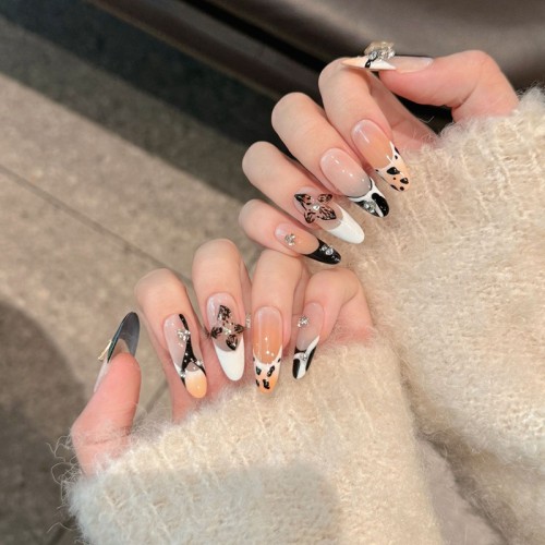 Fashion Medium Handmade Press-On Nails For Women BVNM-24