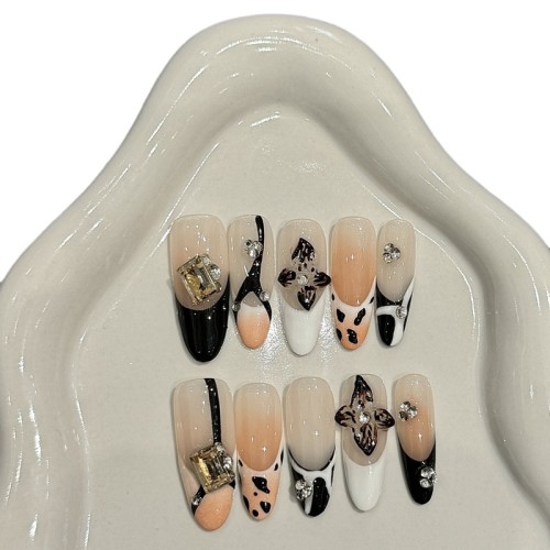 Fashion Medium Handmade Press-On Nails For Women BVNM-24