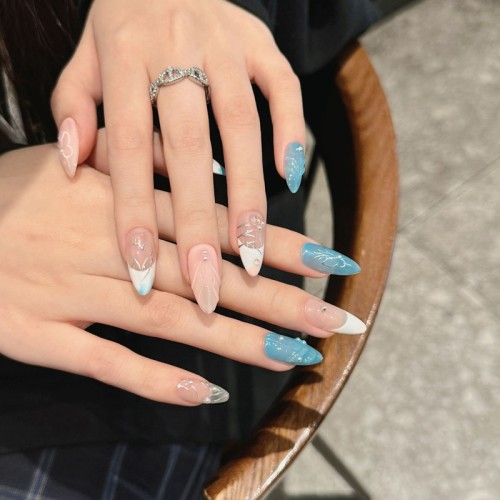 Fashion Medium Handmade Press-On Nails For Women BVNM-26