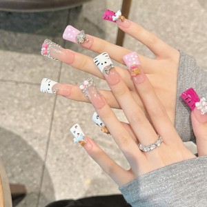 Fashion Medium Handmade Press-On Nails For Women BVNM-27 