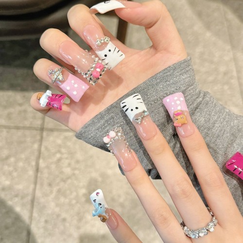 Fashion Medium Handmade Press-On Nails For Women BVNM-27