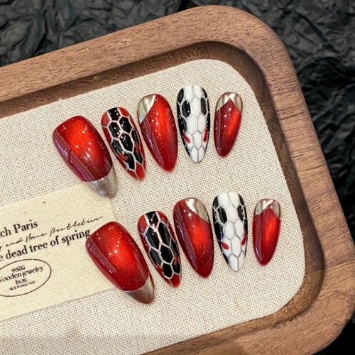 Fashion Medium Handmade Press-On Nails For Women BVNM-28