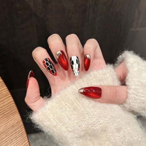 Fashion Medium Handmade Press-On Nails For Women BVNM-28