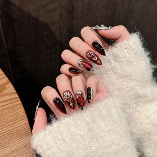 Fashion Medium Handmade Press-On Nails For Women BVNM-34