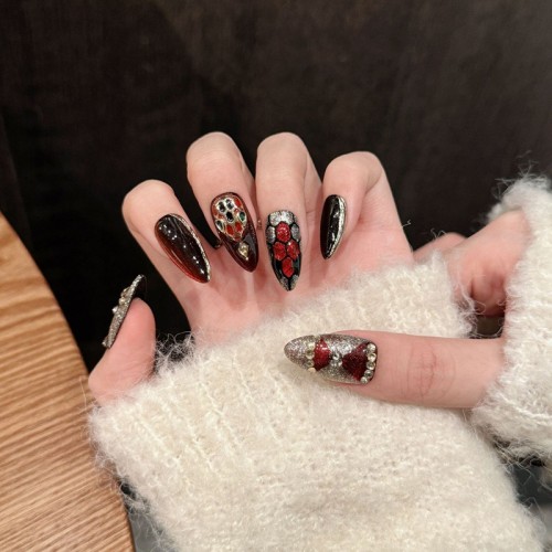 Fashion Medium Handmade Press-On Nails For Women BVNM-34