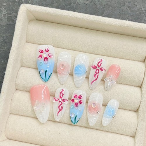 Fashion Medium Handmade Press-On Nails For Women BVNM-37