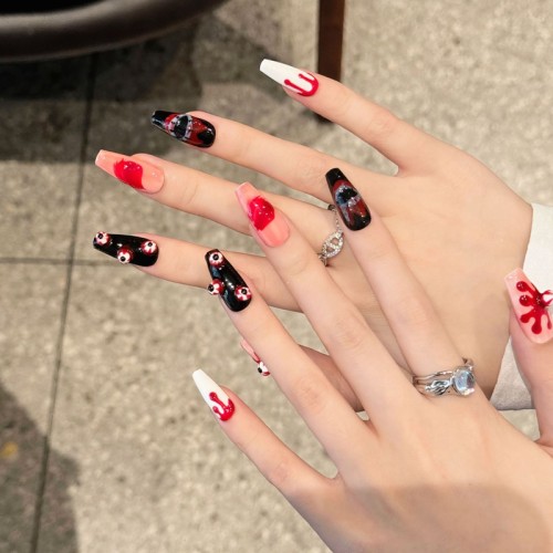 Fashion Medium Handmade Press-On Nails For Women BVNM-41