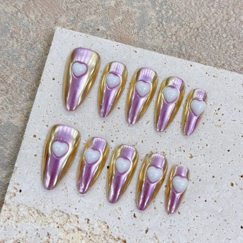 Fashion Medium Handmade Press-On Nails For Women BVNM-46