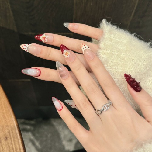 Fashion Medium Handmade Press-On Nails For Women BVNM-48