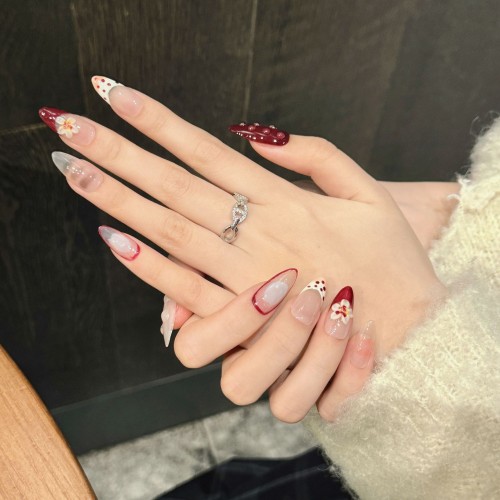 Fashion Medium Handmade Press-On Nails For Women BVNM-48