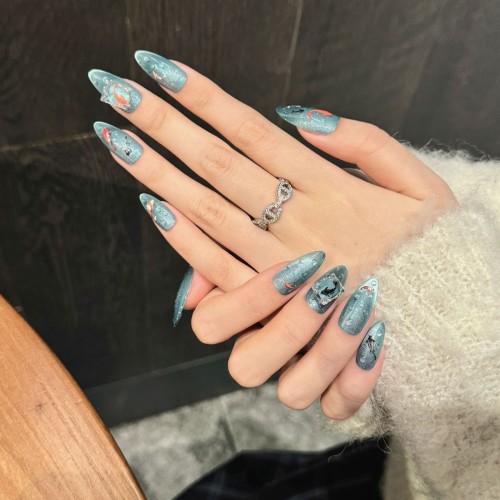 Fashion Medium Handmade Press-On Nails For Women BVNM-49