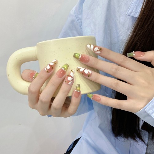 Fashion Medium Handmade Press-On Nails For Women BVNM-50