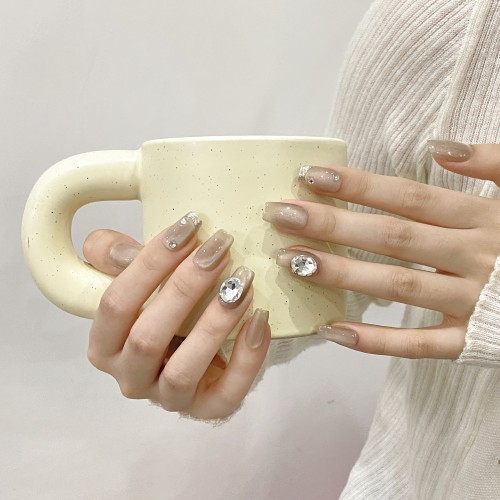 Fashion Medium Handmade Press-On Nails For Women BVNM-56