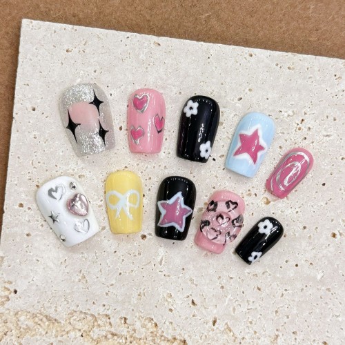 Fashion Medium Handmade Press-On Nails For Women BVNM-58