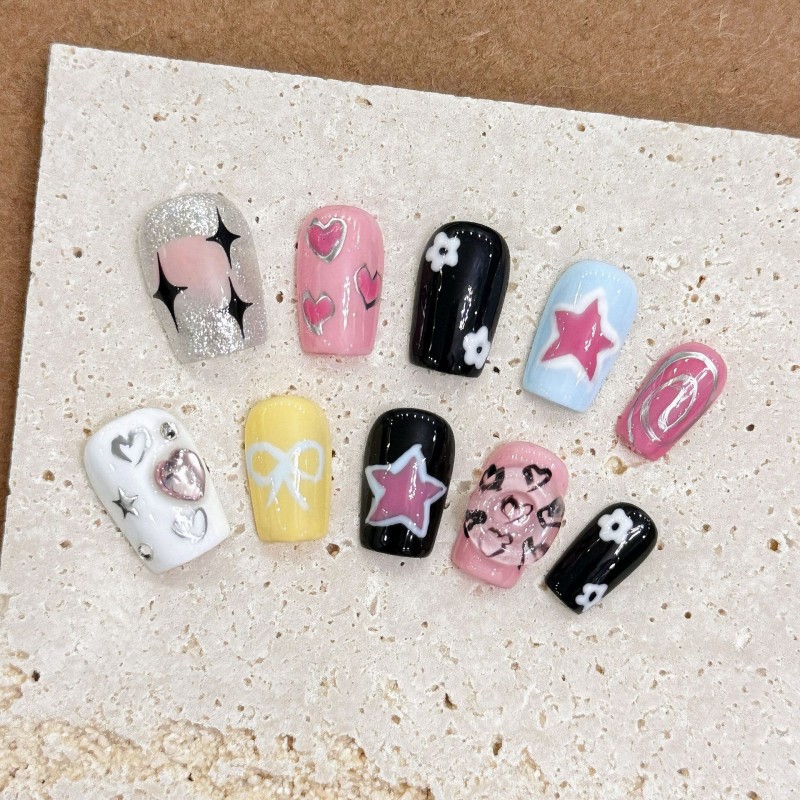 Fashion Medium Handmade Press-On Nails For Women BVNM-58 