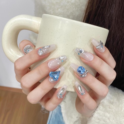 Fashion Medium Handmade Press-On Nails For Women BVNM-65