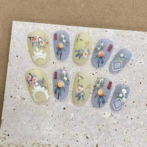 Fashion Medium Handmade Press-On Nails For Women BVNM-67