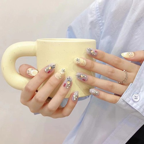 Fashion Medium Handmade Press-On Nails For Women BVNM-67