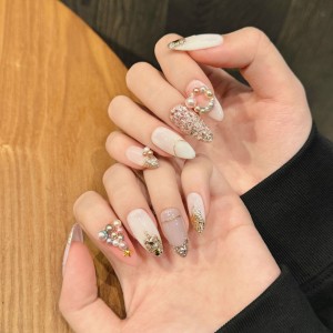 Fashion Medium Handmade Press-On Nails For Women BVNM-74 