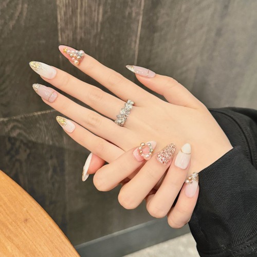 Fashion Medium Handmade Press-On Nails For Women BVNM-74