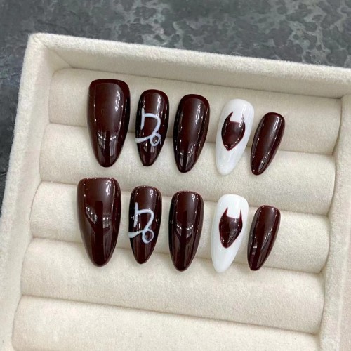 Fashion Medium Handmade Press-On Nails For Women BVNM-75