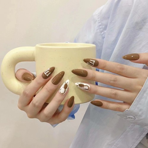 Fashion Medium Handmade Press-On Nails For Women BVNM-78