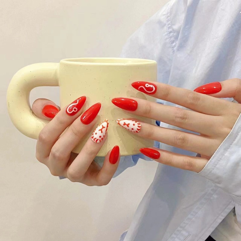 Fashion Medium Handmade Press-On Nails For Women BVNM-81 