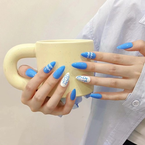 Fashion Medium Handmade Press-On Nails For Women BVNM-84