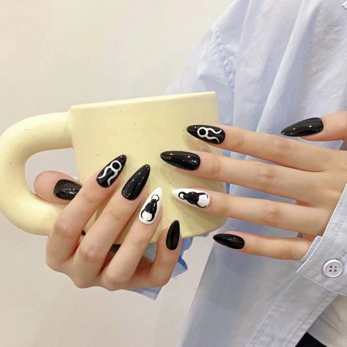 Fashion Medium Handmade Press-On Nails For Women BVNM-86