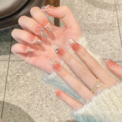 Fashion Medium Handmade Press-On Nails For Women BVNM-91