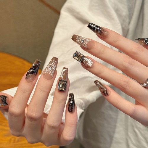 Fashion Medium Handmade Press-On Nails For Women BVNM-94