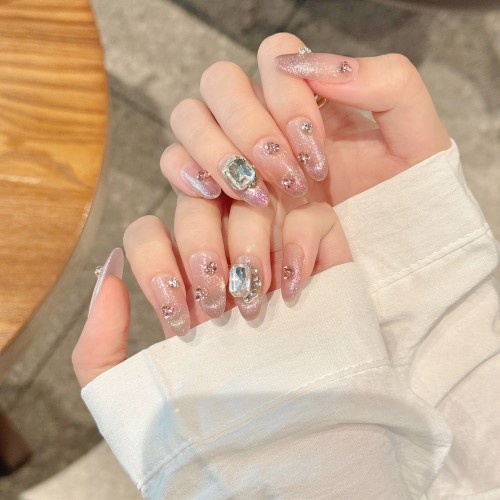 Fashion Medium Handmade Press-On Nails For Women BVNM-99