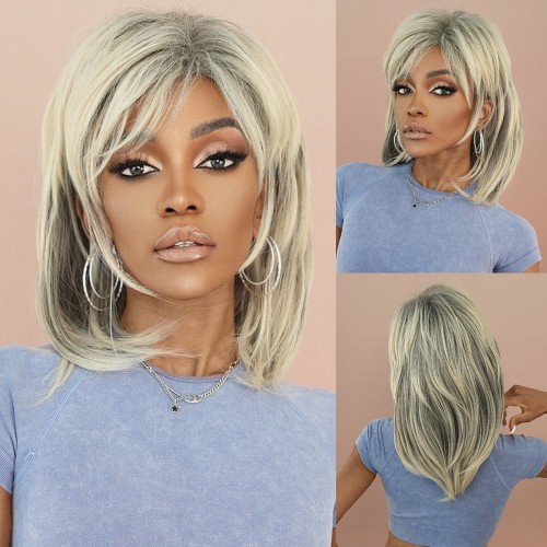 Fashion Medium Synthetic Wigs For Women SLDMH-06