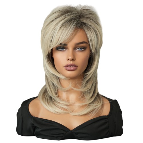 Fashion Medium Synthetic Wigs For Women SLDMH-06