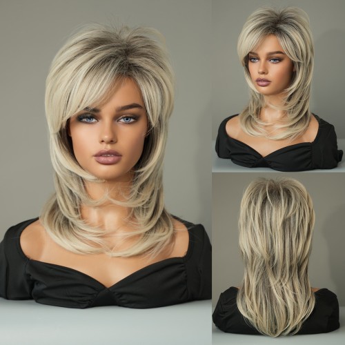 Fashion Medium Synthetic Wigs For Women SLDMH-06