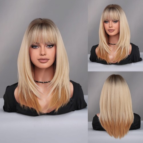 Fashion Medium Synthetic Wigs For Women SLDMH-08