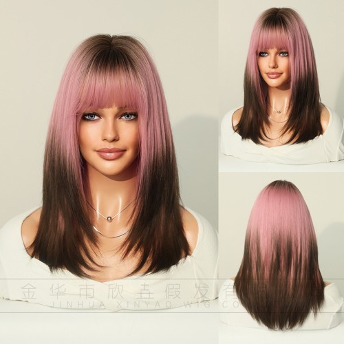 Fashion Medium Synthetic Wigs For Women SLDMH-08