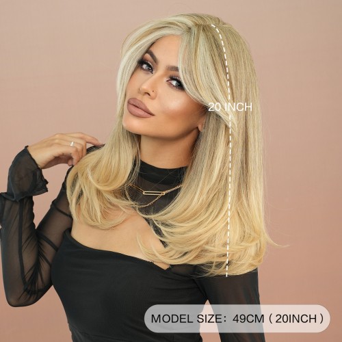 Fashion Medium Synthetic Wigs For Women SLDMH-09