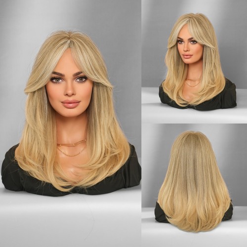 Fashion Medium Synthetic Wigs For Women SLDMH-09