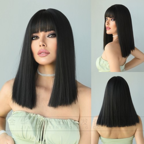 Fashion Medium Synthetic Wigs For Women SLDMH-12