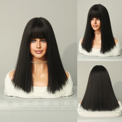 Fashion Medium Synthetic Wigs For Women SLDMH-12