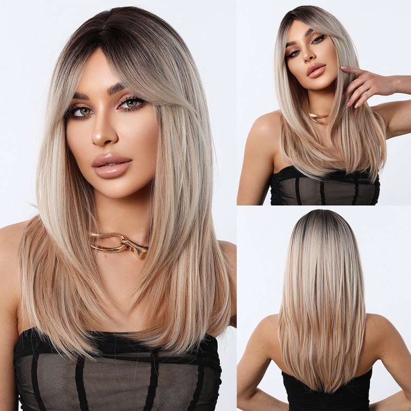 Fashion Medium Synthetic Wigs For Women SLDMH-17 