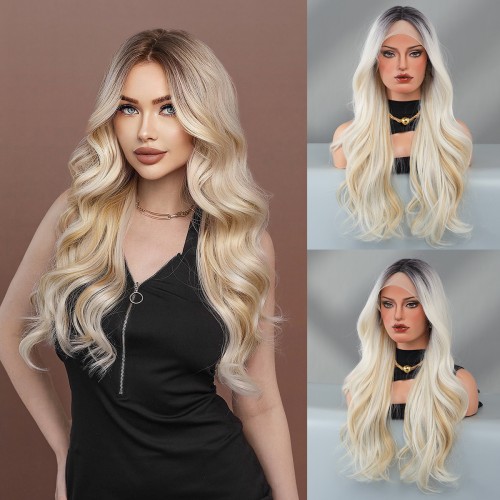 Fashion Long Lace Front Synthetic Wigs For Women SLDNA-04